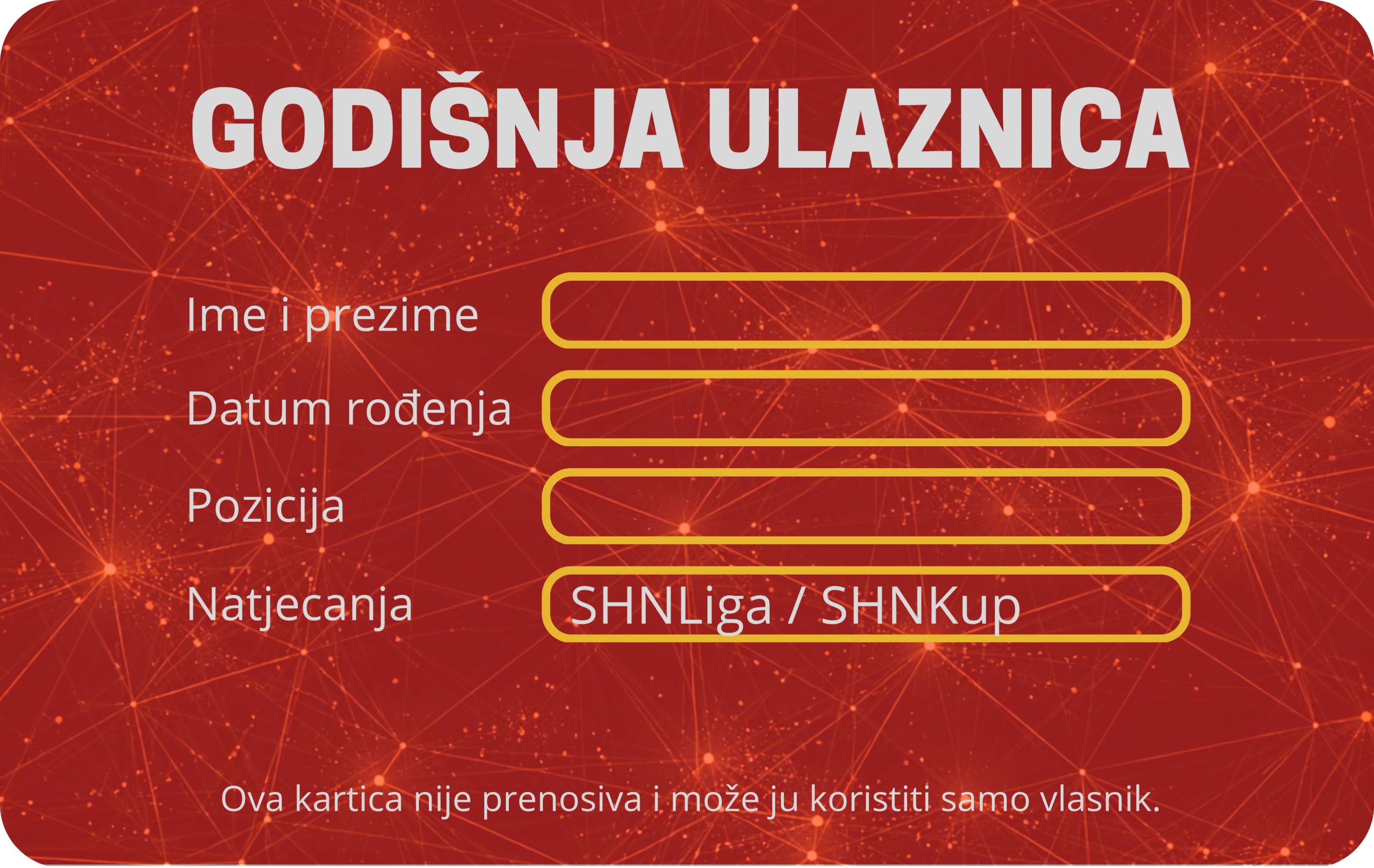 Stražnja strana HNK Gorica godišnje ulaznice